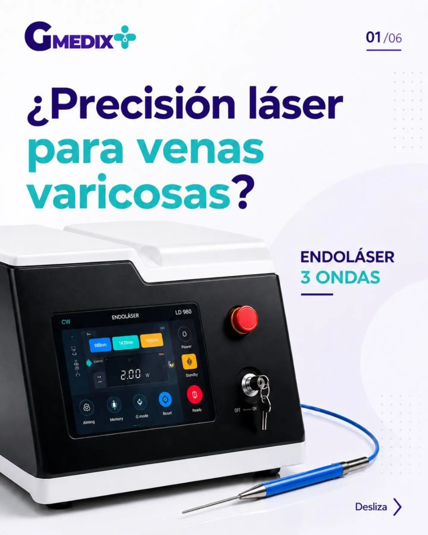 Endoláser de 3 ondas para várices